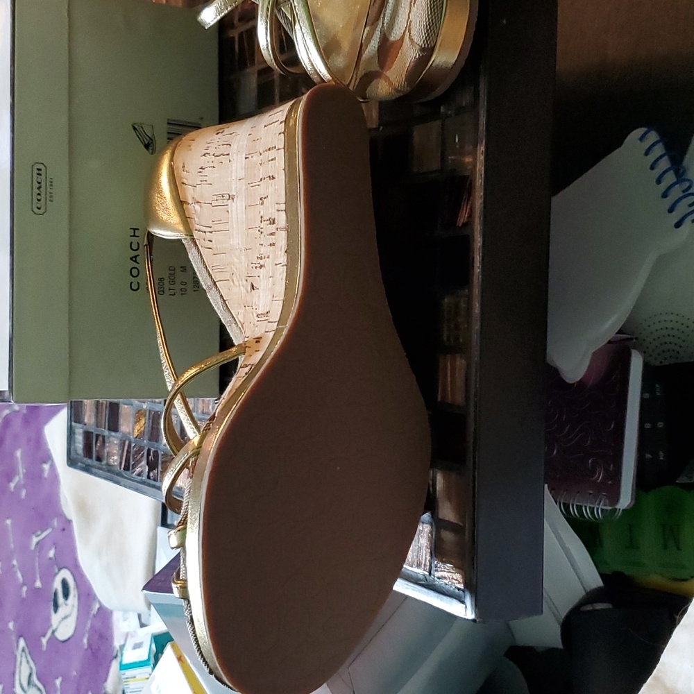 Coach wedge sandals gold - Picture 3 of 7